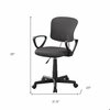 Homeroots 33 in. Grey Foam, Metal & Polypropylene Multi-Position Office Chair 333450